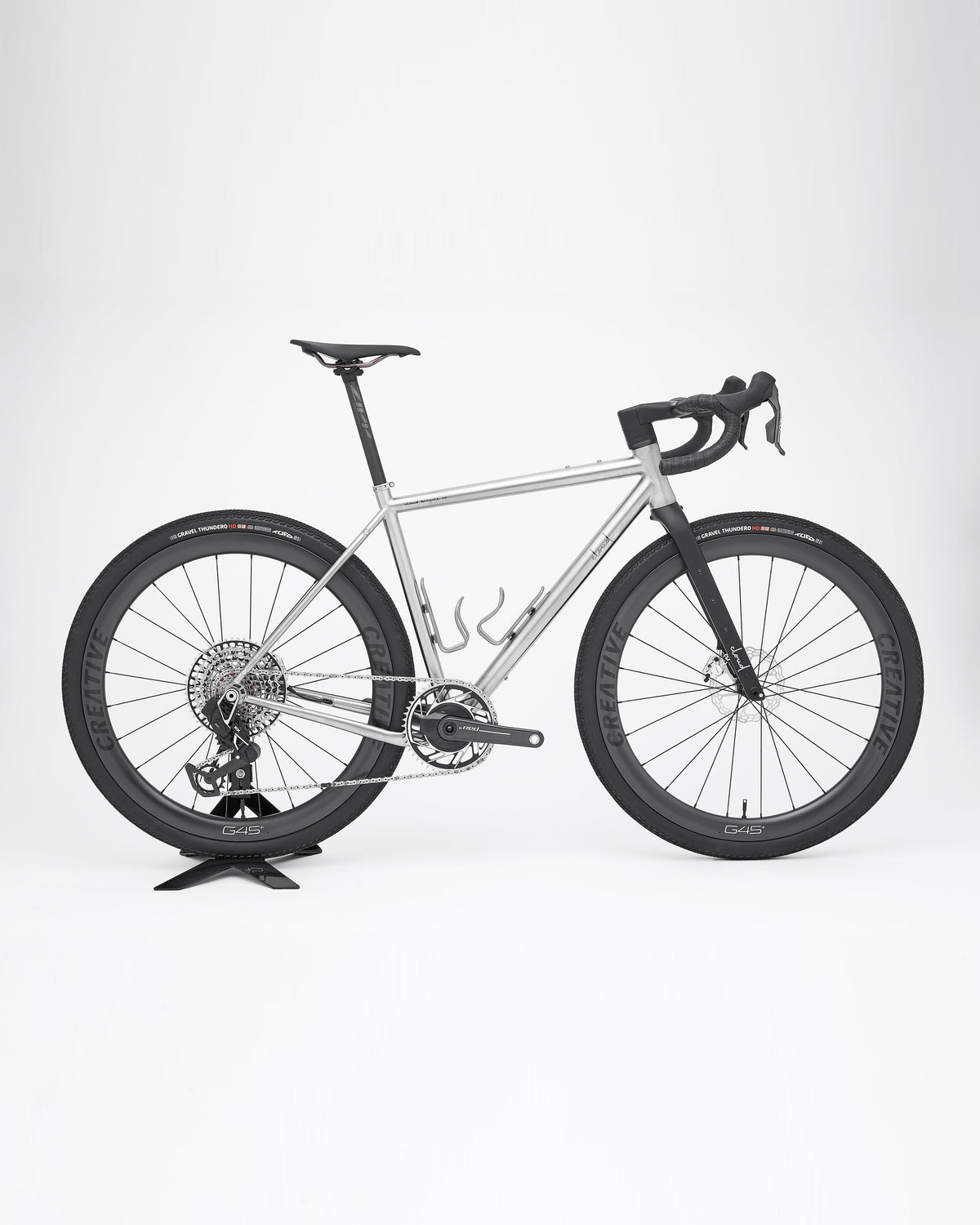 CLOUD Adventure Titanium Bike SRAM XXSL Eagle E1 Red AXS, side profile